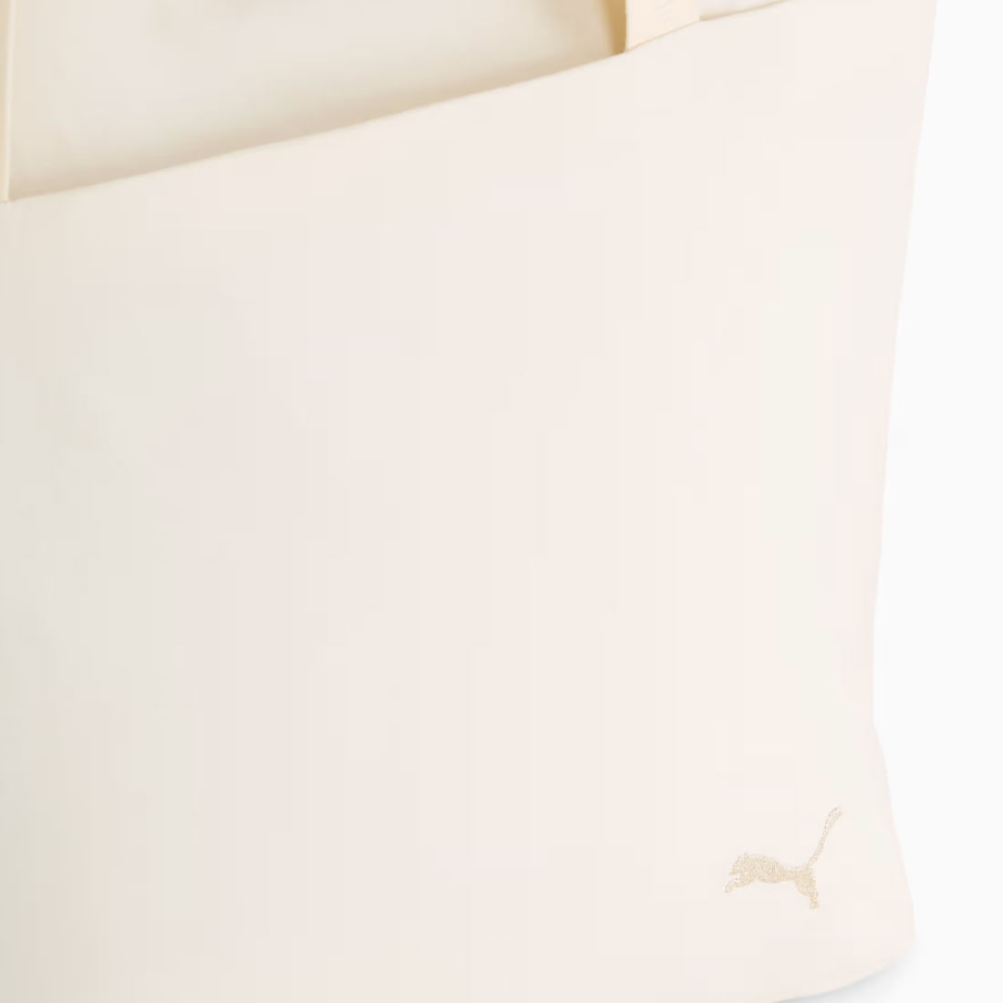 Bolsa Puma Alpine Snow branca vista lateral esquerda com logo Puma